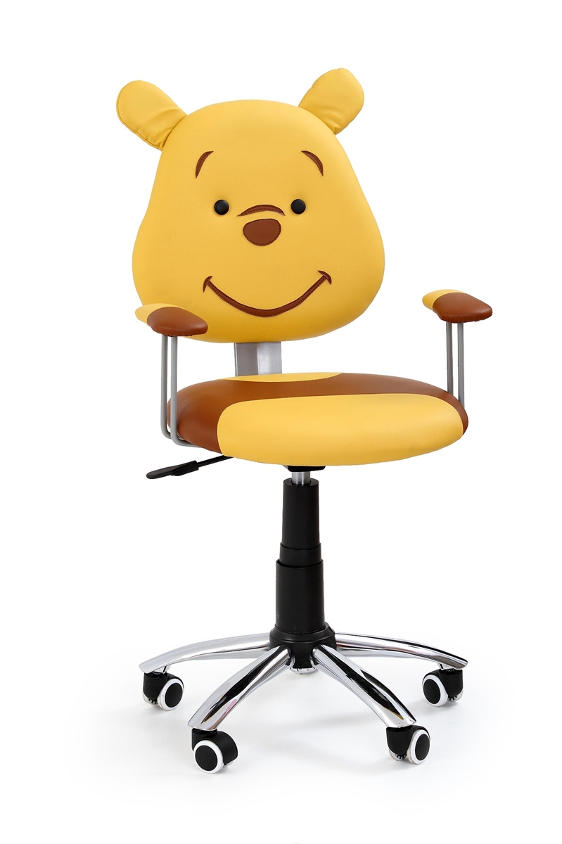 HALMAR Kubuś detská stolička na kolieskach s podrúčkami žltá / hnedá