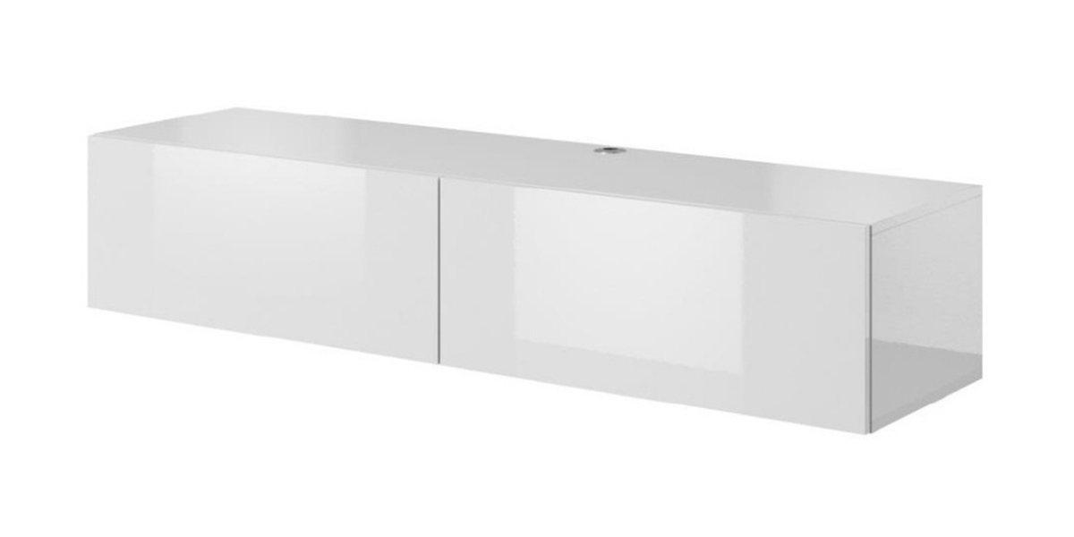 CAMA MEBLE Slide 150 tv stolík na stenu biela / biely lesk