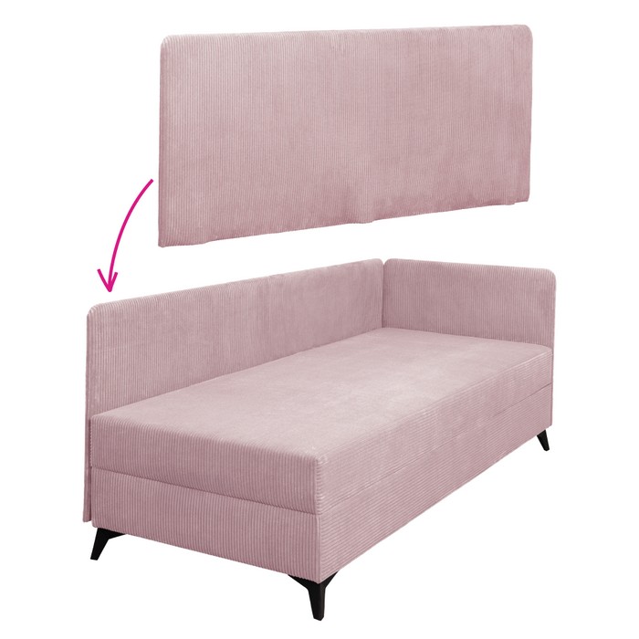 KONDELA Isib bočnica k jednolôžkovej posteli (váľande) ružová