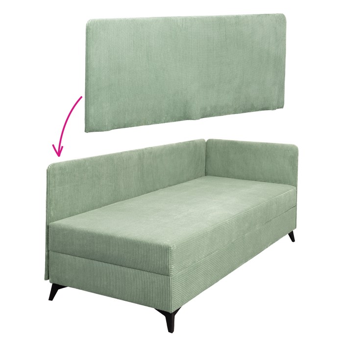 KONDELA Isib bočnica k jednolôžkovej posteli (váľande) zelená