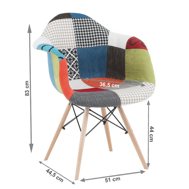 KONDELA Tobo 3 New jedálenská stolička vzor patchwork / buk