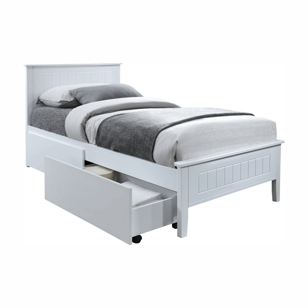 KONDELA Midea jednolôžková posteľ s roštom biela