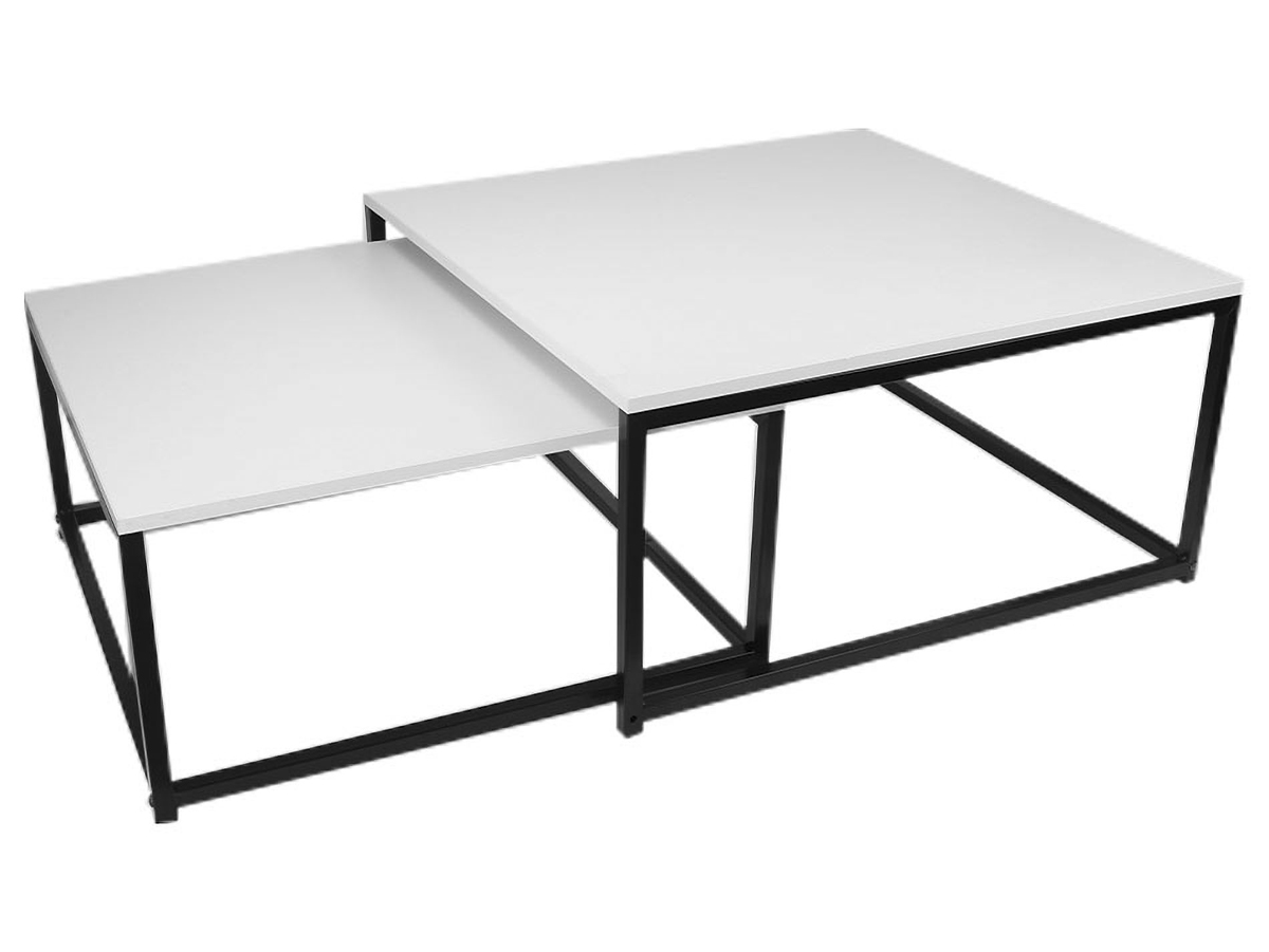 KONDELA Kastler New Typ 1 konferenčný stolík (2 ks) biela / čierna