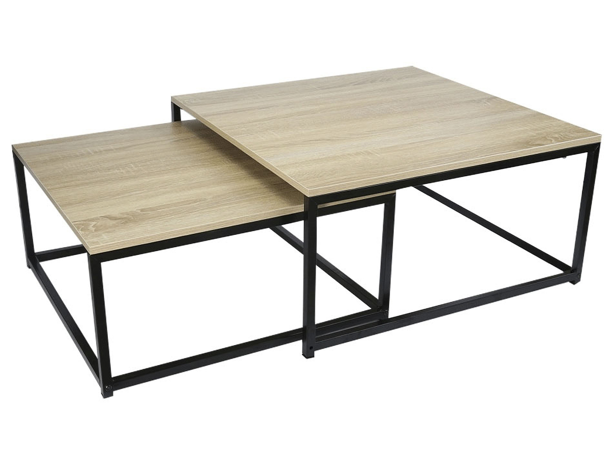 KONDELA Kastler New Typ 1 konferenčný stolík (2 ks) dub sonoma / čierna