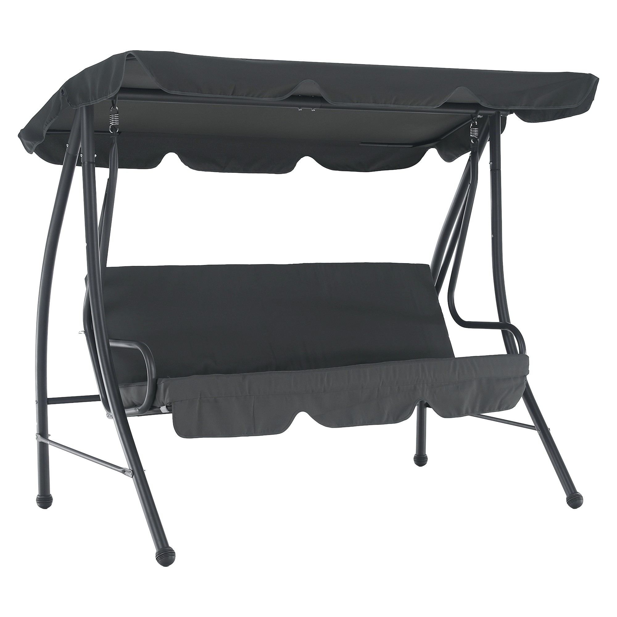 KONDELA Kemi záhradná hojdačka sivá