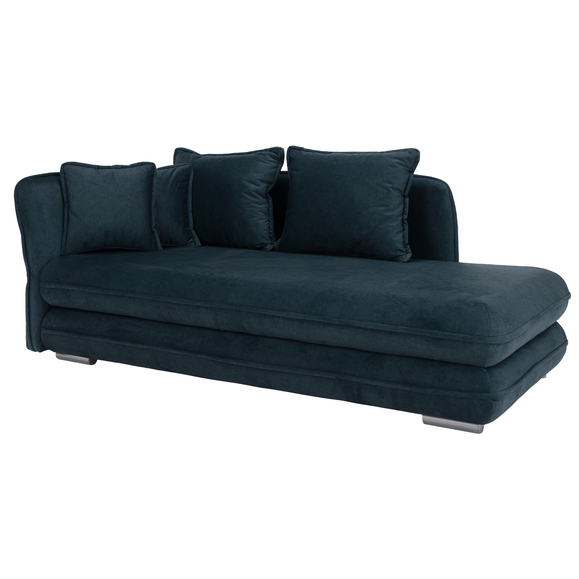 KONDELA Lamba L leňoška s úložným priestorom modrá