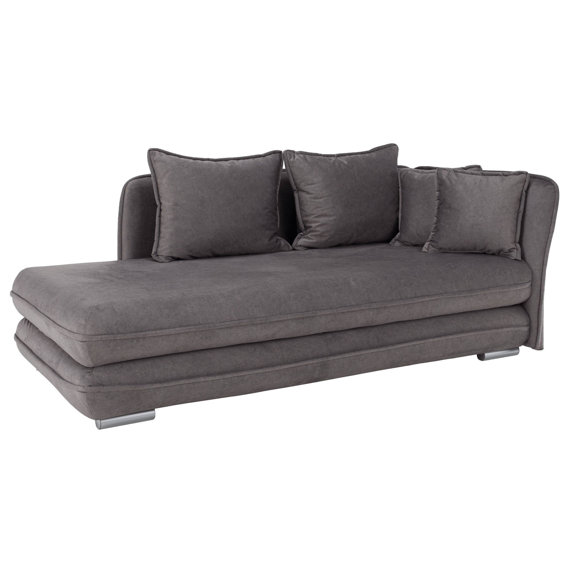 KONDELA Lamba P leňoška s úložným priestorom sivá