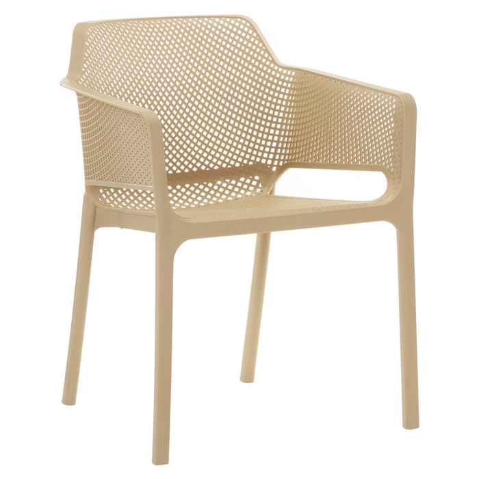 KONDELA Lavton záhradná stolička sivohnedá (taupe)