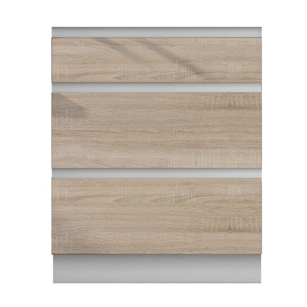 KONDELA Line D60 U dolná kuchynská skrinka dub sonoma / biela