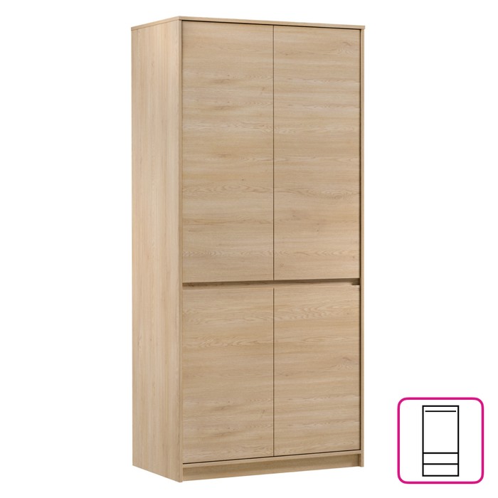 KONDELA Manol S4D štvordverová šatníková skriňa so zásuvkami cremona
