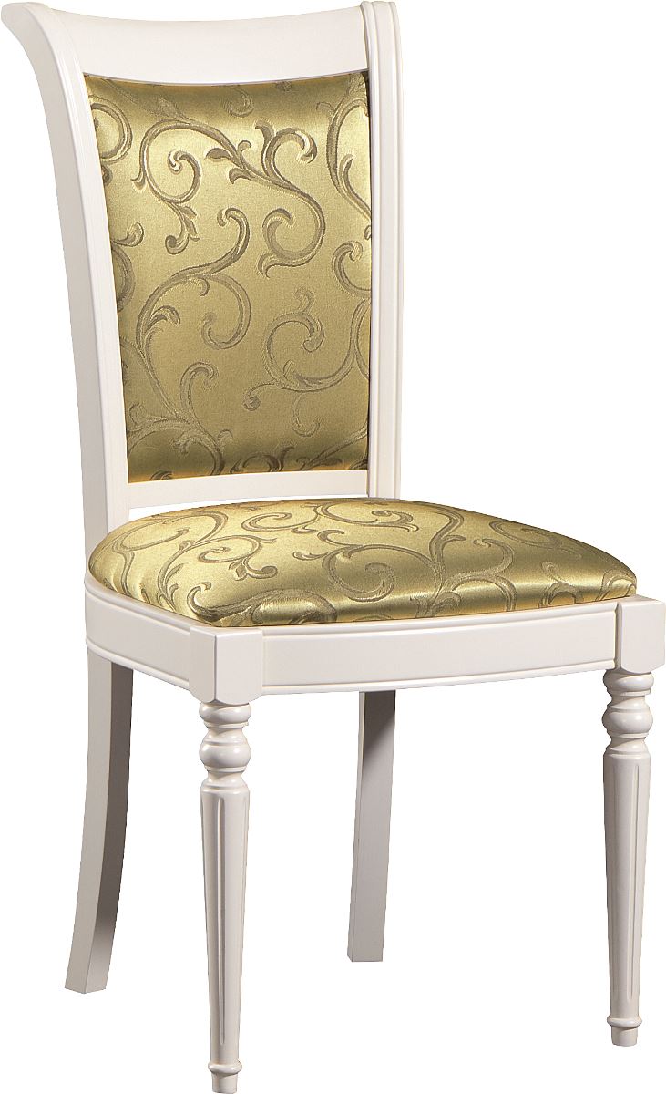 TARANKO Krzeslo M jedálenská stolička biela / zlato-zelený vzor (A4 0304)