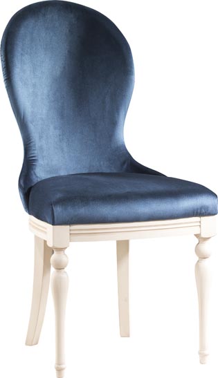 TARANKO Krzeslo U3 jedálenská stolička tmavomodrá (Velvet-B1 261) / vanilka