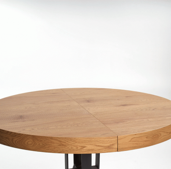 HALMAR Mercy okrúhly rozkladací jedálenský stôl dub zlatý / čierna