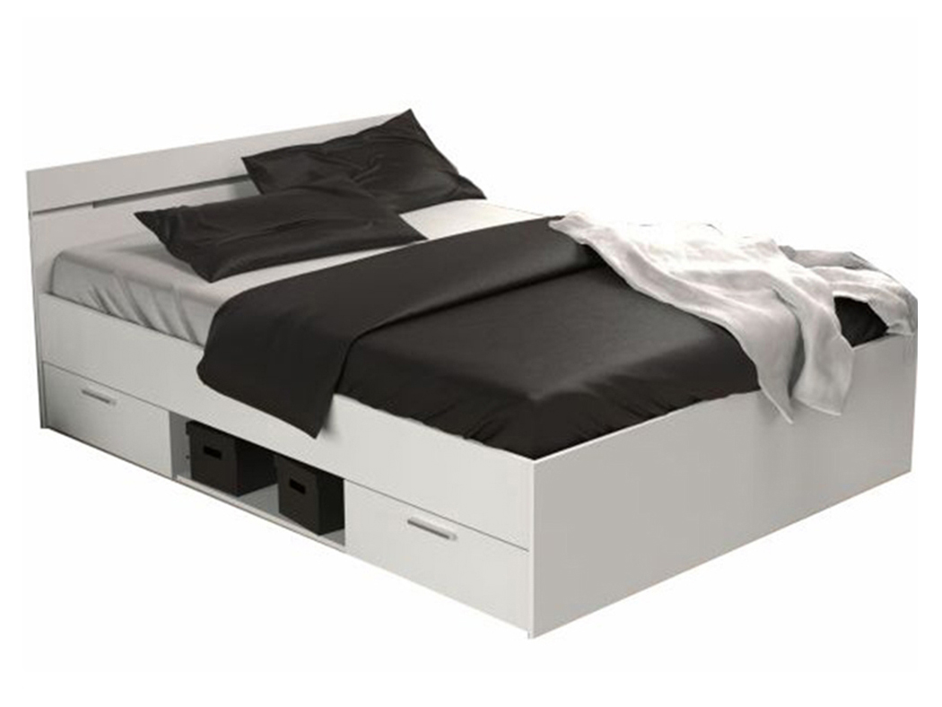 KONDELA Michigan New 160 manželská posteľ s úložným priestorom biela