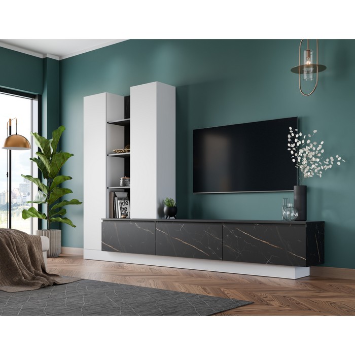 KONDELA Modeta obývacia stena biela alpská / san sebastian