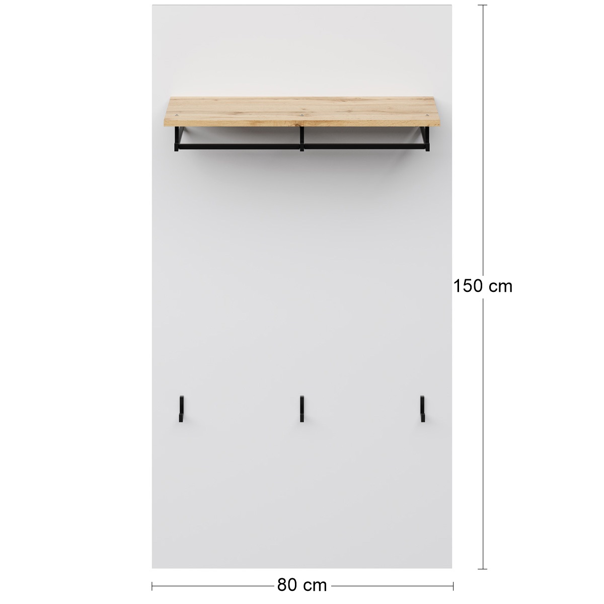 NABBI Neston HP vešiakový panel biela / dub wotan