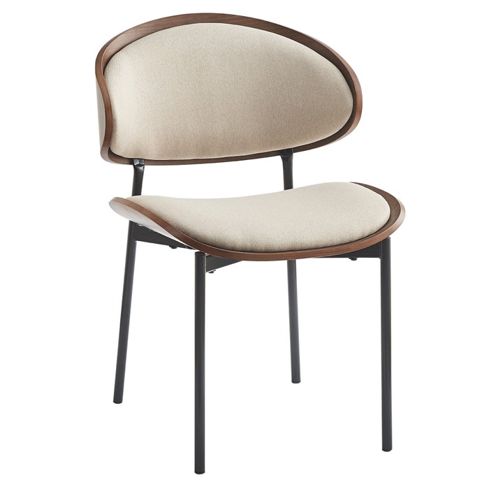 KONDELA Nuria jedálenská stolička béžová / orech / čierna