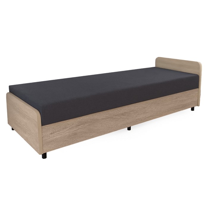 KONDELA Pamir jednolôžková posteľ (váľanda) s úložným priestorom dub sonoma / sivá