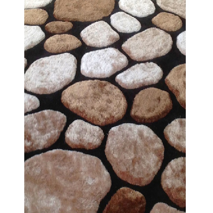 KONDELA Pebble Typ 2 koberec 140x200 cm hnedá / čierna