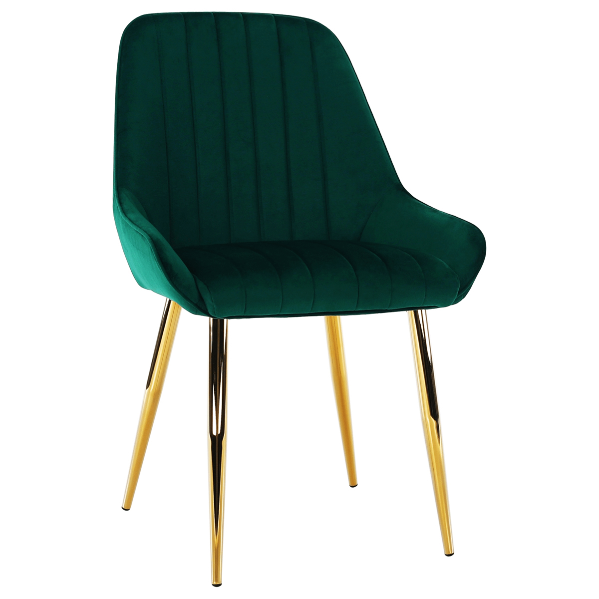 KONDELA Perlia jedálenská stolička smaragdová (Velvet) / zlatá
