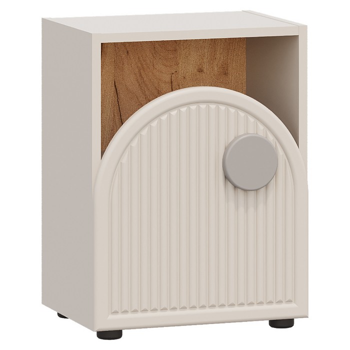 KONDELA Piga 1D vertikálny regál kašmír / dub craft zlatý / sivá