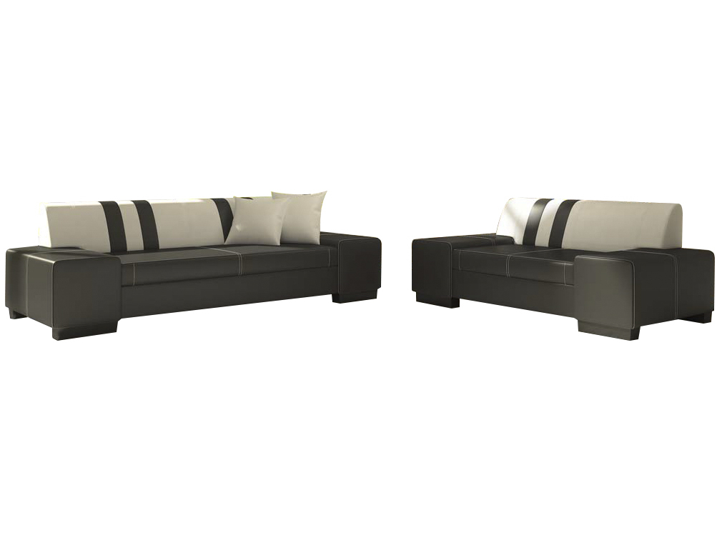 NABBI Pinero 2+3 sedacia súprava čierna (Soft 11) / biela (Soft 17)