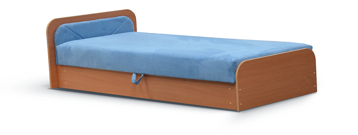 NABBI Pinerolo 80 L jednolôžková posteľ (váľanda) s úložným priestorom svetlomodrá