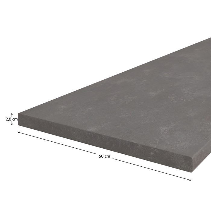 KONDELA PD pracovná doska, hrúbka 2,8 cm metalic brown sivá