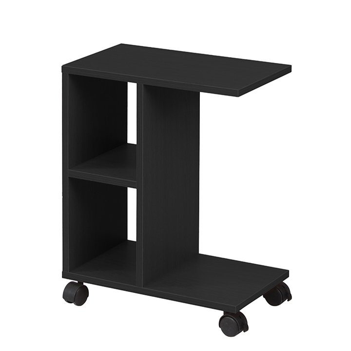 KONDELA Abbas New príručný stolík na kolieskach čierna