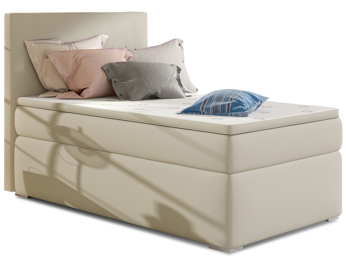 NABBI Rodrigo 90 L čalúnená jednolôžková posteľ s úložným priestorom béžová