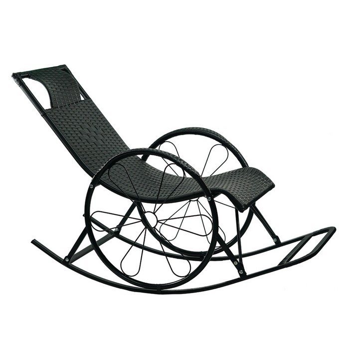 KONDELA Rokin hojdacie kreslo čierna