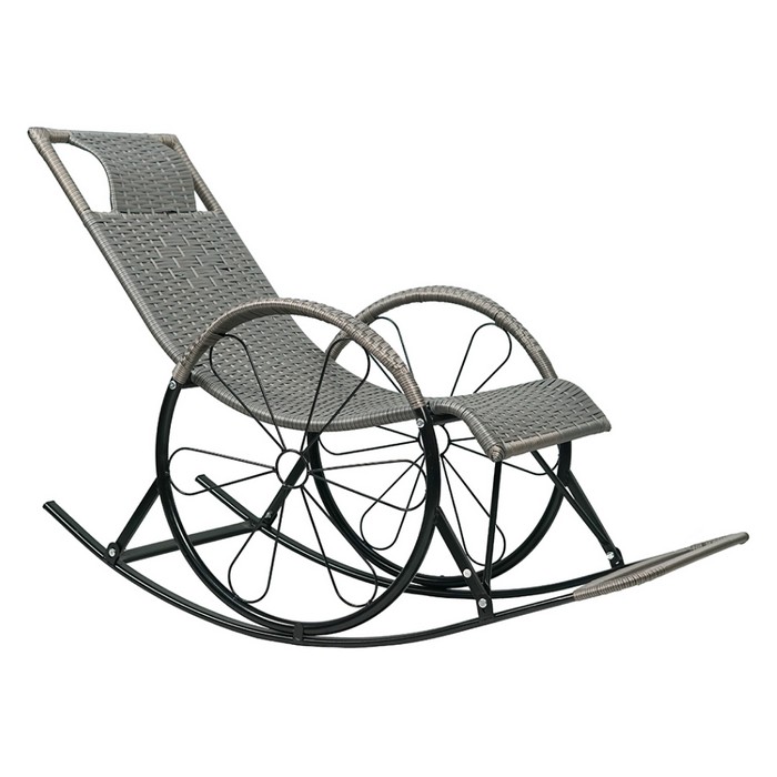 KONDELA Rokin hojdacie kreslo sivá