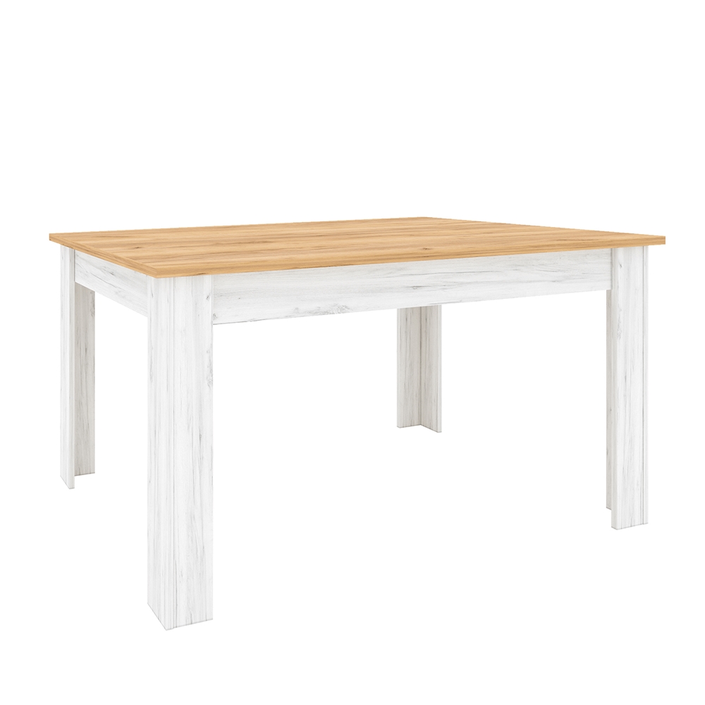 KONDELA Sudbury S rozkladací jedálenský stôl dub craft zlatý / dub craft biely