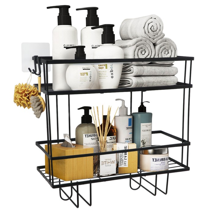 KONDELA Sabrina organizér do kúpelne čierna