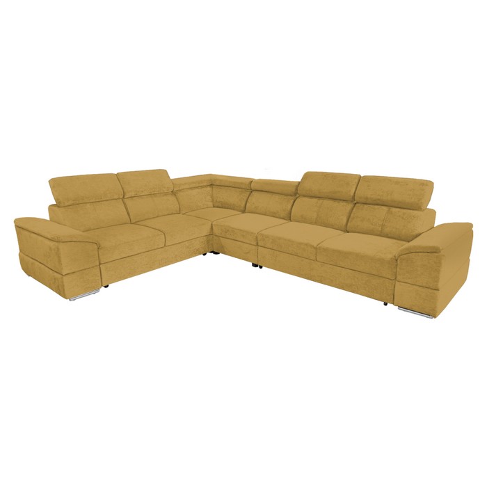 KONDELA Segoria Lux L/P rohová sedačka s rozkladom horčicová