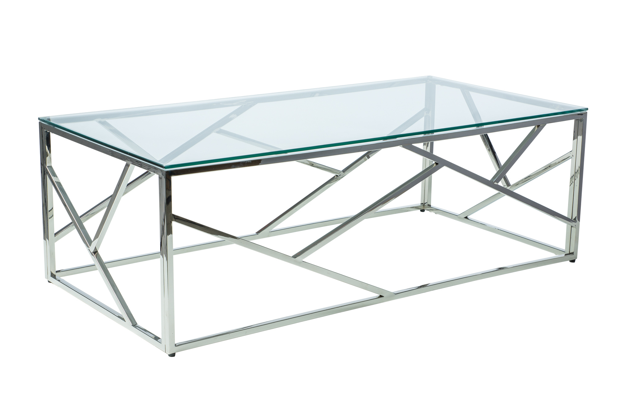 SIGNAL Escada A sklenený konferenčný stolík priehľadná / chróm