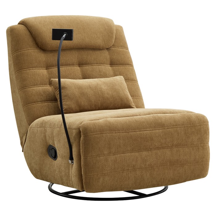 KONDELA Umbro otočné hojdacie kreslo horčicová