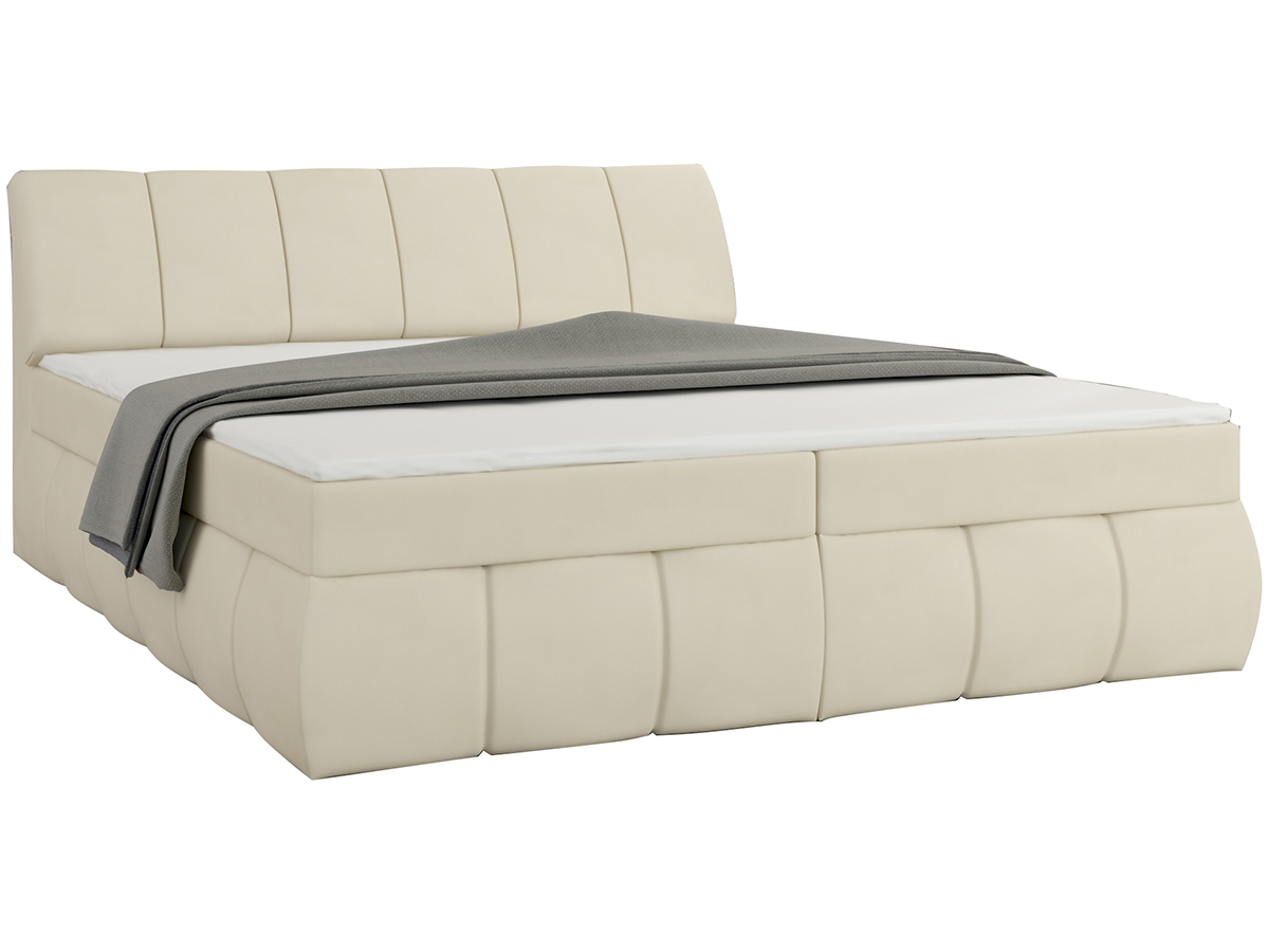 NABBI Vareso 160 čalúnená manželská posteľ s úložným priestorom béžová (Soft 33)