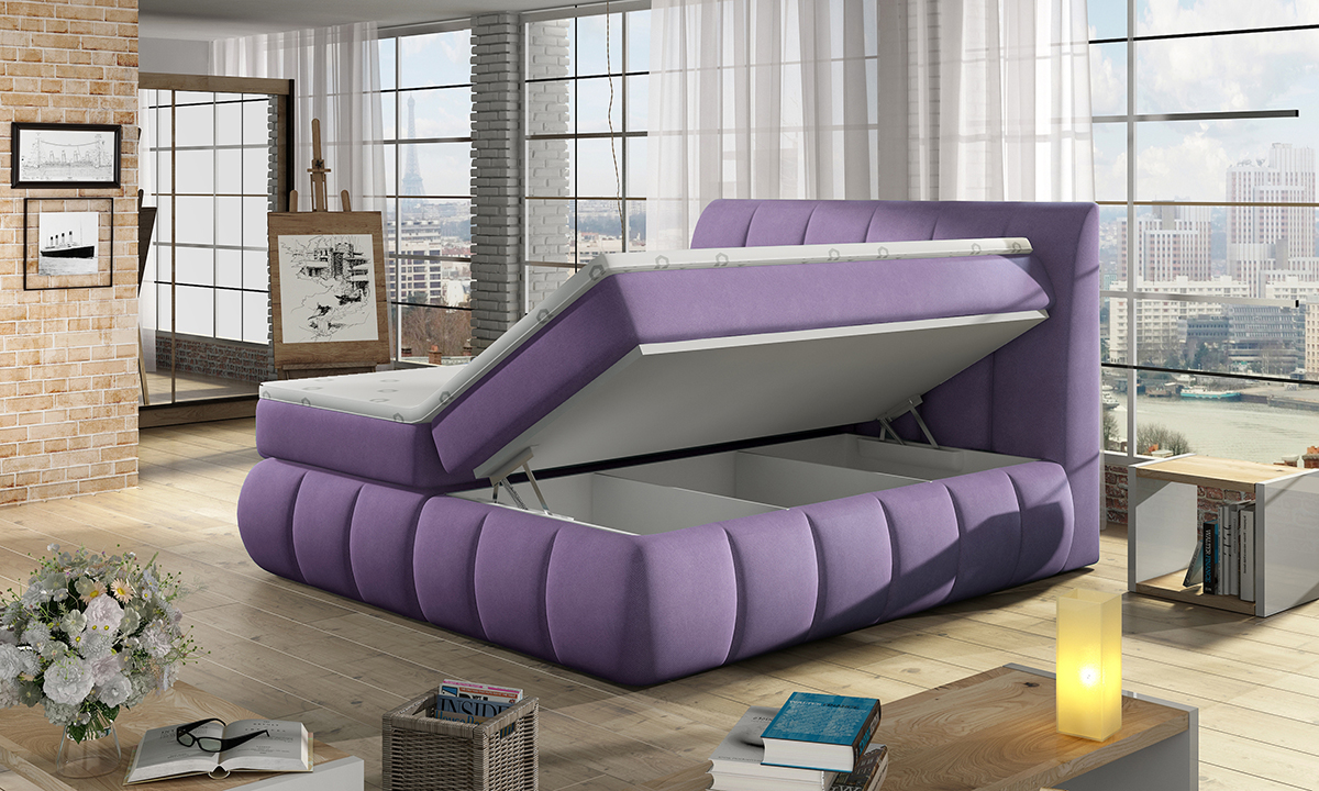 NABBI Vareso 160 čalúnená manželská posteľ s úložným priestorom čierna (Soft 11)