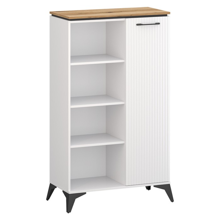 KONDELA Velis 1D jednodverový regál biela / dub evoke