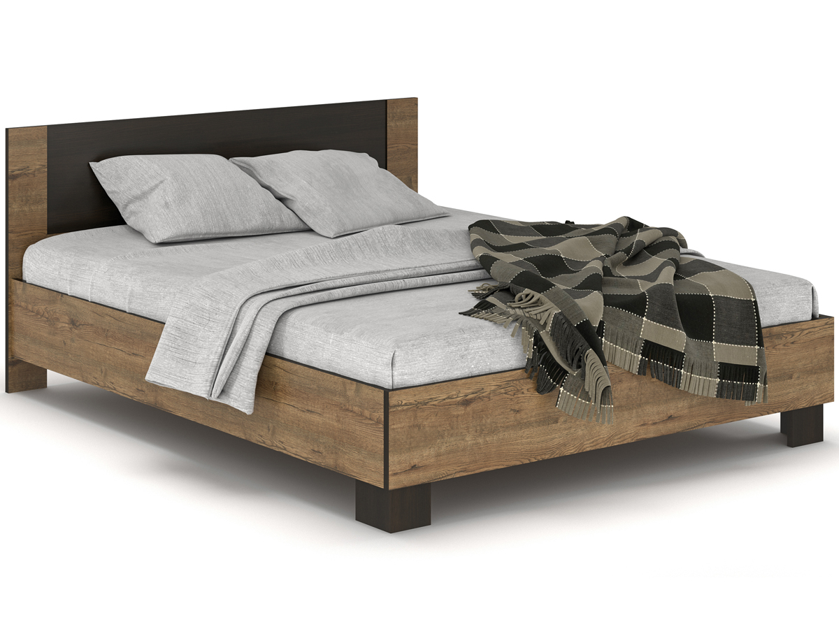 NABBI Verify LB-160 manželská posteľ s roštom 160x200 cm dub april / wenge