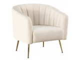 Dizajnové kreslo Bagy - béžová (Velvet) / zlatá