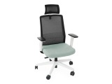 Kancelárska stolička s podrúčkami Cupra WS HD - mentolová / čierna / biela