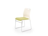 Konferenčná stolička Cali - biela / zelená / chróm