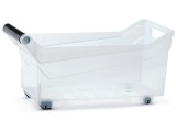 Plastový úložný box na kolieskach NUK3L 10 l - priehľadná