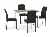 Jedálenský stôl Damar - biela / čierna