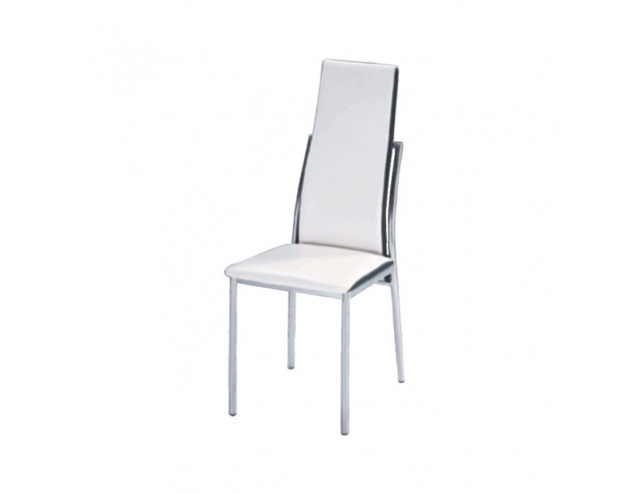 Jedálenská stolička Zora - chróm / biela / čierna