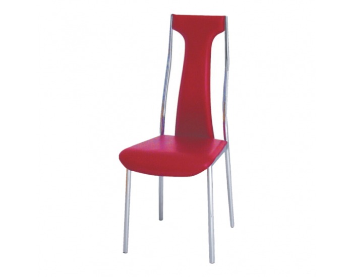 Jedálenská stolička Ria-Iris Y-257 - červená ekokoža / chróm