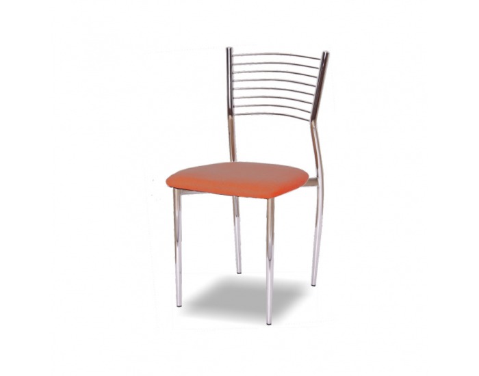 Jedálenská stolička Zaira TC-366 - oranžová ekokoža / chróm