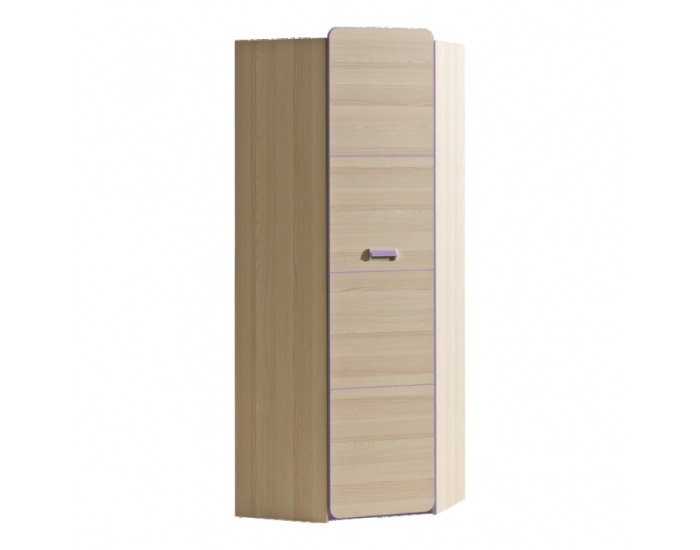 Rohová šatníková skriňa Ego L14 - jaseň / fialová